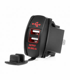 Ładowarka samochodowa z gniazdami USB wodoodporna w kształcie łódki 2x USB 12V 24V AMiO 04228