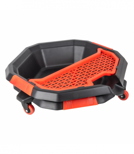 Miska zlewarka oleju na kółkach ze schowkiem na narzędzia AMiO 04264