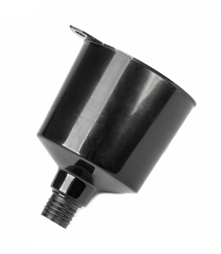 Lejek plastikowy czarny uniwersalny do paliwa cieczy wody owalny 12 cm AMiO 04043