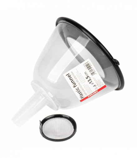 Lejek plastikowy uniwersalny z przykrywką do płynów cieczy wody 13,5 cm AMiO 04042