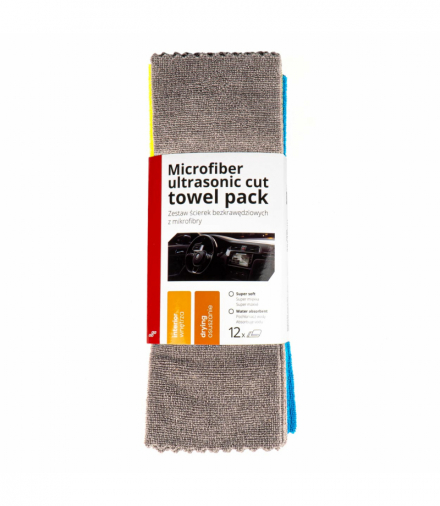 Zestaw ściereczek z mikrofibry miękkie ręczniki 12 szt. 35x35 cm 250g AMiO 03971
