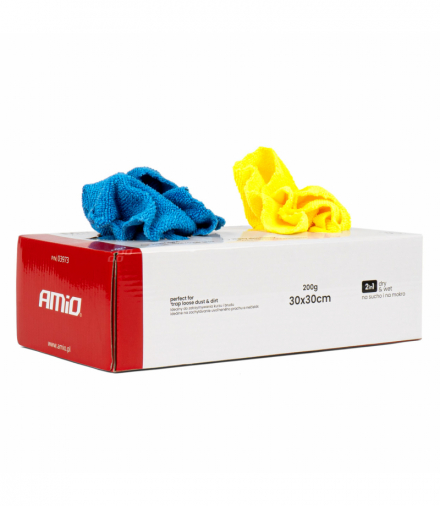 Chusteczki ściereczki z mikrofibry pudełko zestaw 30 szt. 30x30 cm 200g AMiO 03973