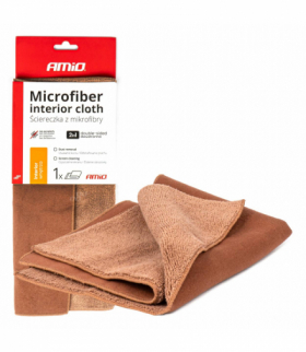 Mikrofibra ścierka 2w1 do czyszczenia wnętrza samochodu i ekranów 30x30 cm 500g AMiO 03982
