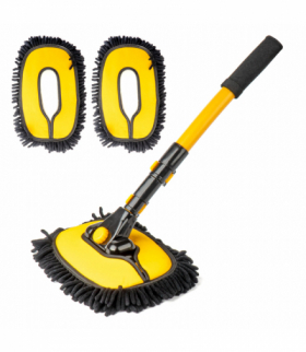 Szczotka teleskopowa do mycia samochodu auta z 3 wymiennymi nakładkami AMiO 04333