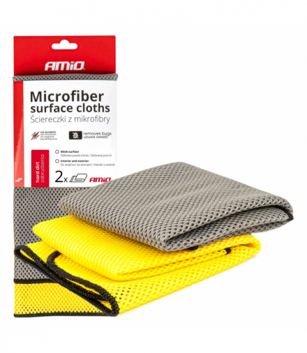 Mikrofibra ścierka do usuwania owadów i twardych zabrudzeń 2 szt. 40x40 cm 280g AMiO 03977