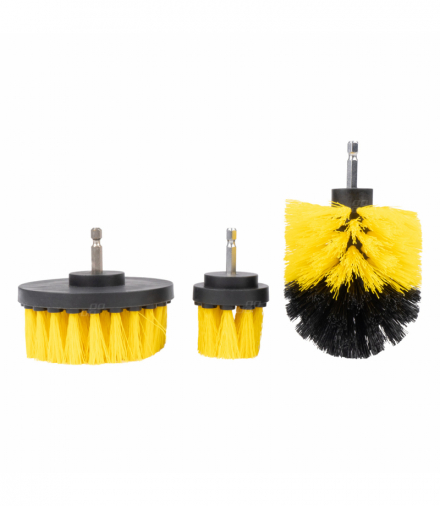 Szczotki sprzątające czyszczące na wiertarkę wkrętarkę 3 el. AMiO 04017