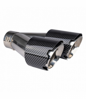 Końcówka tłumika wydechu stal nierdzewna podwójna lewa carbon AMiO 04069