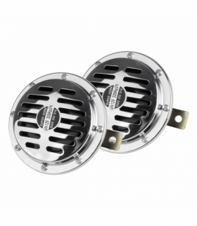 Klakson sygnał dźwiękowy chrom 125 mm 12V AMiO 04074