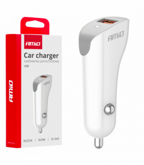 Ładowarka samochodowa USB-A 2.1A AMiO 03873
