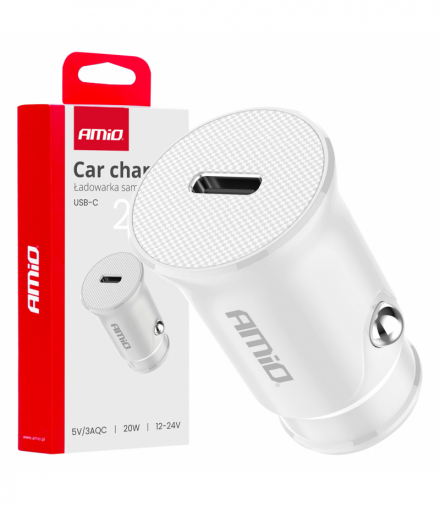 Ładowarka samochodowa USB-C 20W AMiO 03876