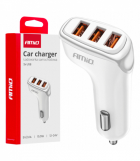 Ładowarka samochodowa 3x USB-A 3.1A AMiO 03885
