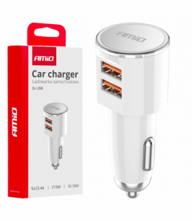 Ładowarka samochodowa 2x USB-A 3.4A AMiO 03888