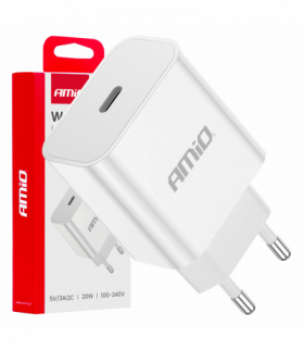 Ładowarka sieciowa 230V 20W USB-C AMiO 03891