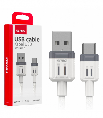 Kabel do ładowania USB-A - USB-C 3A 200cm FullLINK AMiO 03906