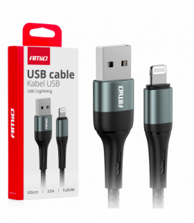 Kabel do ładowania USB-A - LIGHTNING IPHONE 3A 100cm FullLINK AMiO 03913