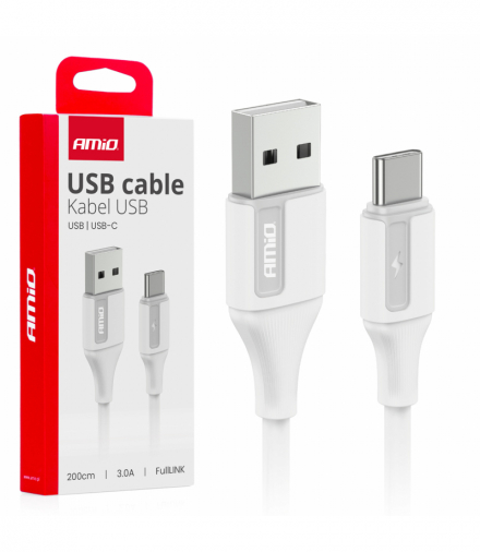 Kabel do ładowania USB-A - USB-C 3A 200cm FullLINK AMiO 03918