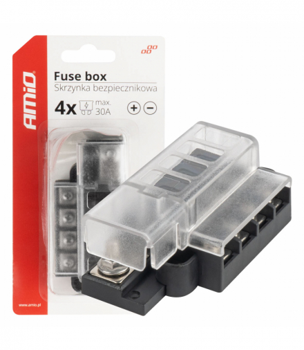 Skrzynka bezpiecznikowa konektory śrubowe 4 gniazda AMiO 03835