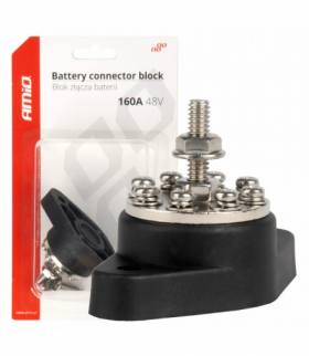 Blok rozdzielczy złącza baterii bus bar 8-krotny max 48V 160A AMiO 03807