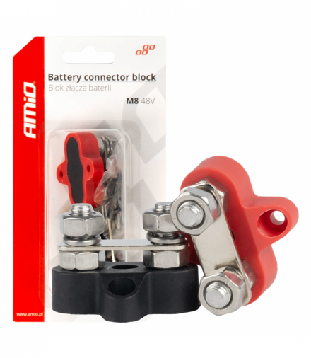 Blok rozdzielczy złącza baterii bus bar podwójny zestaw max 48V M8 AMiO 03806