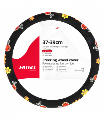 Pokrowiec nakładka na kierownicę samochodową SWC-58-M 37-39cm AMiO 04168