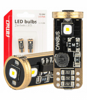 Żarówki LED CANBUS T10 W5W 3SMD 3838 White 12V 24V AMiO 04246