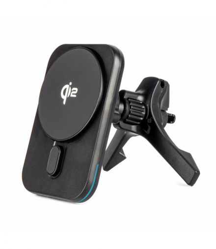 Uchwyt samochodowy na telefon do kratki i na kokpit z szybką ładowarką indukcyjną Qi2 15W AMiO 04180