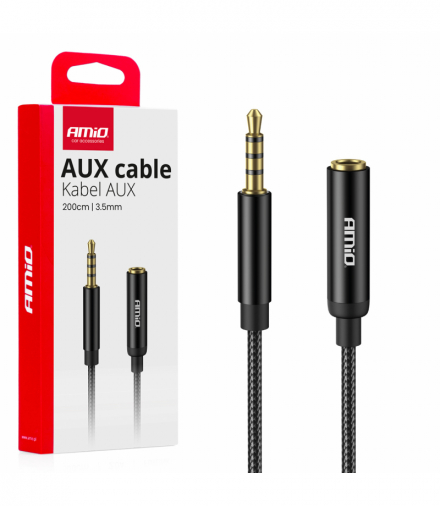 Kabel audio przedłużacz AUX Mini Jack 3.5mm 2m AMiO 04296