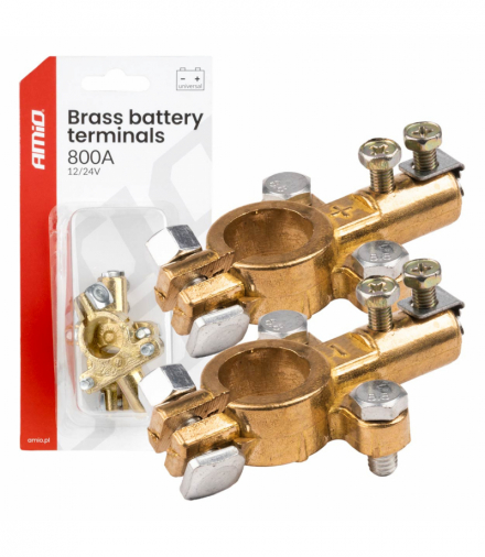 Klemy zaciski akumulatora mosiężne 800 A 2 szt. AMiO 04390