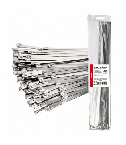 Opaski zaciskowe metalowe ze stali nierdzewnej 7.9x600mm 100 szt. AMiO 04327
