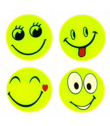 Naklejki fluorescencyjne odblaskowe ostrzegawcze dla dzieci buźki AMiO 03941