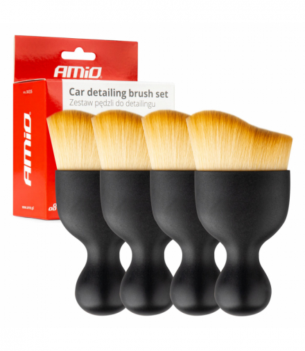 Zestaw pędzli detailingowych pędzelki detailing czyszczenie wnętrza 4 szt. AMiO 04335
