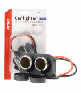 Gniazdo zapalniczki samochodowej hermetyczne podwójne 12V 24V AMiO 04130