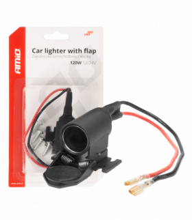 Gniazdo zapalniczki samochodowej z klapką 12V 24V AMiO 04128