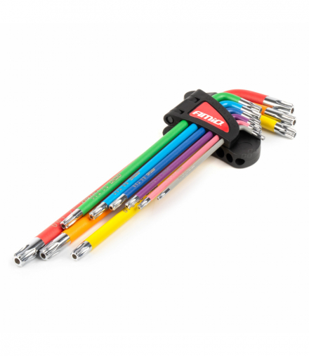 Klucze TORX extra długie zestaw imbusy zestaw 9 szt. S2 AMiO 04301