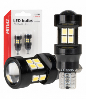 Żarówki LED CANBUS T15 W16W 15SMD 2835 White 12V 24V AMiO 04245