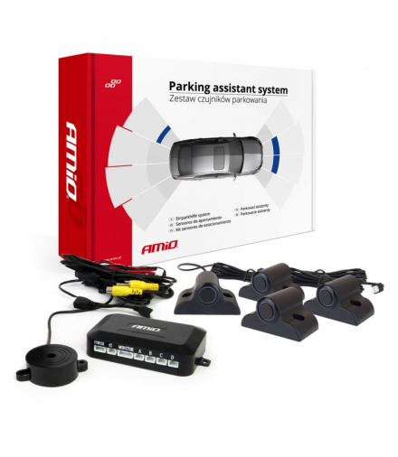 Zestaw czujników pod kamerę i wyświetlacz LCD TRUCK 19mm AMiO 04073