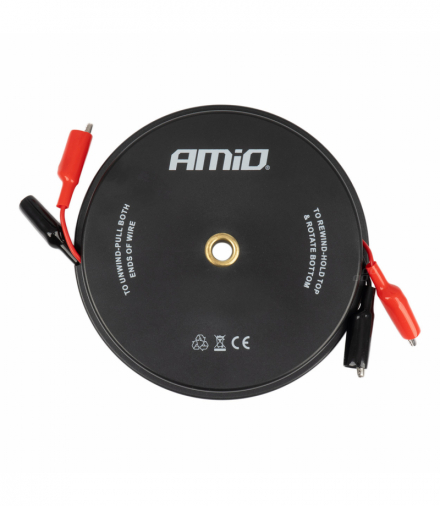 Kable pomiarowe krokodylki zwijane 2x9m AMiO 04275