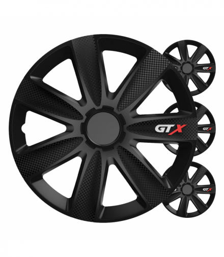 Kołpaki samochodowe 4szt. komplet GTX carbon czarny 16" cali COLOR BOX Versaco 2765