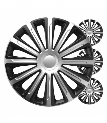Kołpaki samochodowe 4szt. komplet Trend czarno srebrne 13" cali COLOR BOX Versaco 6827