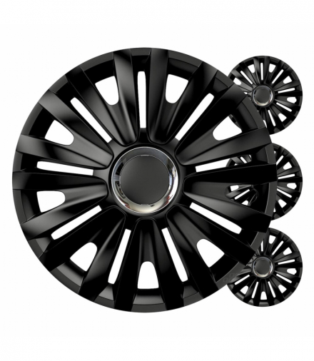 Kołpaki samochodowe 4szt. komplet Royal czarne 14" cali COLOR BOX Versaco 6155