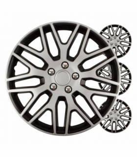 Kołpaki samochodowe 4szt. komplet Dakar czarno srebrne 17" cali COLOR BOX Versaco 3260
