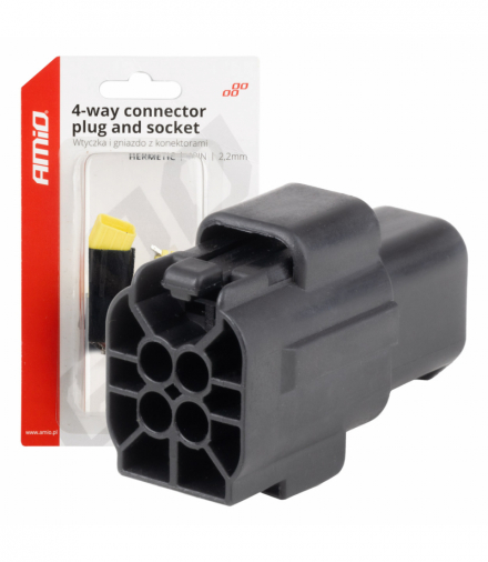 Złącze elektryczne wodoodporne zestaw 4 PIN 2.2mm AMiO 04348