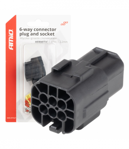 Złącze elektryczne wodoodporne zestaw 6 PIN 2.2mm AMiO 04349