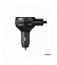 Ładowarka samochodowa ze zwijanym kablem typ C + lightning iPhone + USB-C 12V 24V 60W AMiO 04370