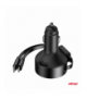 Ładowarka samochodowa ze zwijanym kablem typ C + lightning iPhone + USB-C 12V 24V 60W AMiO 04370