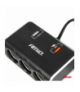 Rozdzielacz gniazda zapalniczki z ładowarką 2x USB-A QC3.0 12V 24V 120W 80cm AMiO 04364