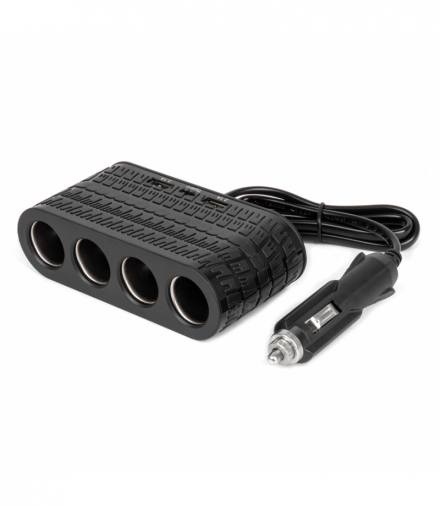 Rozdzielacz gniazda zapalniczki z ładowarką 2x USB-A 1x USB-C 12V 24V 120W 80cm AMiO 04367