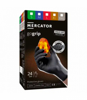 Rękawice nitrylowe czarne Mercator GoGrip ONE-BY-ONE Black 100szt. rozmiar XL MERCATOR MER20887