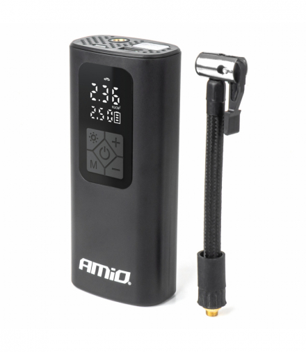 Kompresor samochodowy bezprzewodowy akumulatorowy powerbank LED USB-C 40W AMiO 04377
