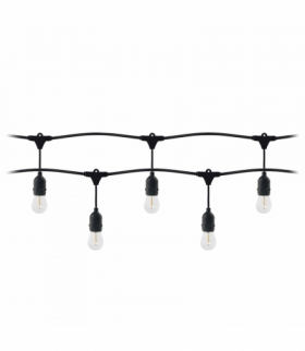 Girlanda oświetleniowa - 1 sznur 10 m (10 opraw) + 10 żarówek LED 1W E27, 3000K + 1 żarówka gratis Orno LG-3/10M/E27/3